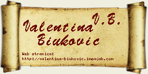 Valentina Biuković vizit kartica
